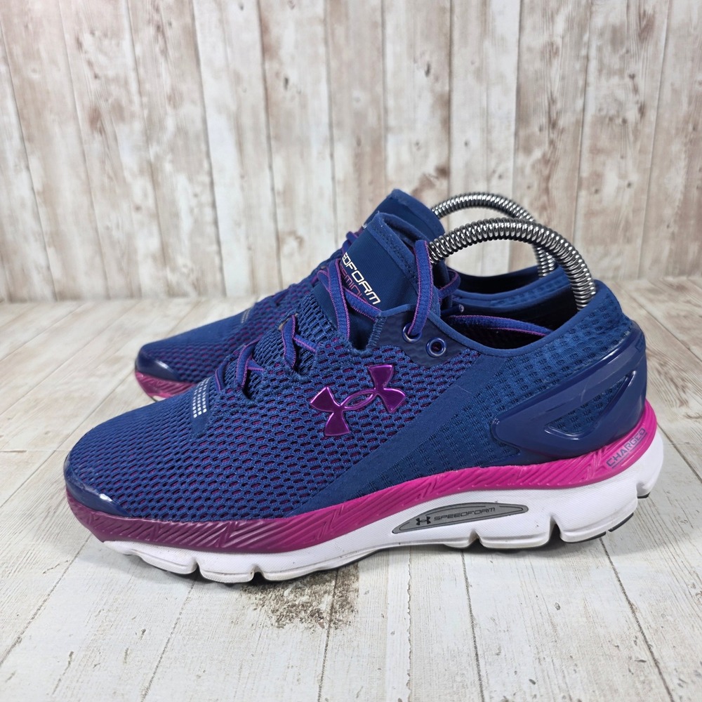 Under Armour Speedform Gemini 2 Womens Running Shoes Blue Pink  Size 9 - Picture 4 of 8